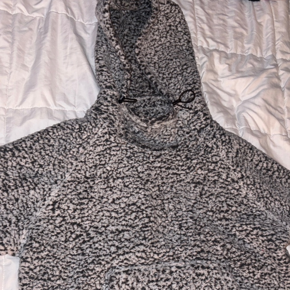 PINK Victoria's Secret Gray Sherpa Hoodie